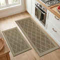 COSY HOMEER Kitchen Rugs, 2 PCS Kitchen Mats Non Slip Washable,Beige - color: Beige, size: 20"x32" + 20"x48"