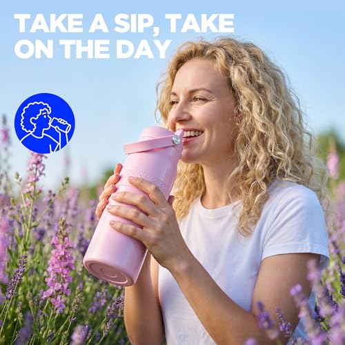 32 oz Insulated Water Bottle with Straw, Leakproof Stainless Steel Bottle with Handle, Non-Slip Silicone Sleeve, Internal Markings, Dishwasher Safe for Travel, Gym, Sports,Black - color: Black