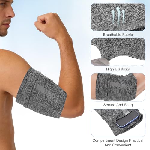 PATIKIL Sports Armband Sleeve L Size Universal Armband Flax Grey - color: Flax Grey, size: L