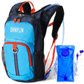 Shinylin Kids Hydration Backpack with 1.5L Water Bladder Hiking Backpack Lightweight for Boys or Girls Children Biking Climbing Running Cycling - color: Blue, style: Classic