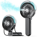 SWEETFULL Portable Misting Fan - 180° Foldable Handheld Personal Fan with Mist Spray, 3 Speeds, 30ml Water Tank, USB Rechargeable for Travel, Outdoors, Makeup, Camping, Home, and Office Use - color: Black