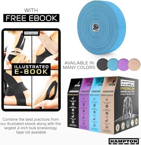 Hampton Adams Kinesiology Tape, Uncut Roll, Waterproof Muscle Support - color: Green, size: 2in x 135ft (1 Roll)