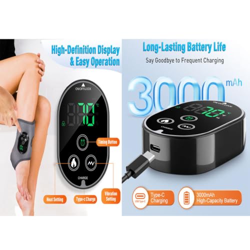 Cordless Foot Renew Triple Method Massager,Ankle Heating Pad for Relaxation