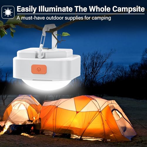 FLY2SKY 3 Pack LED Rechargeable Camping Lights Tent Lantern Mini Emergency - style: 3 Pcs White