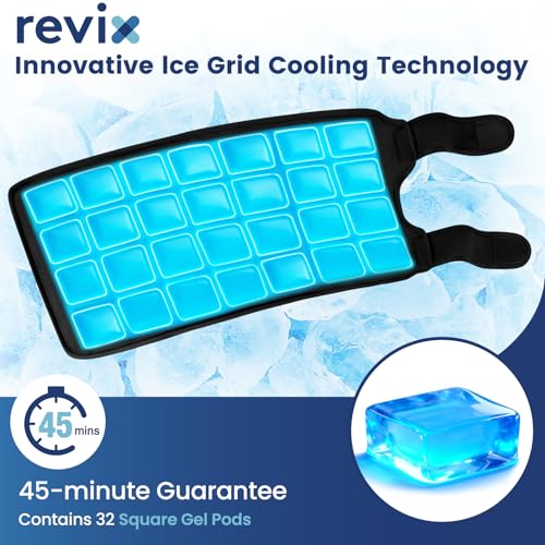 REVIX Extra Large Knee Ice Pack Wrap Around Entire Knee and REVIX Ankle Ice Pack Wrap for Foot Pain Relief and Feet Injuries