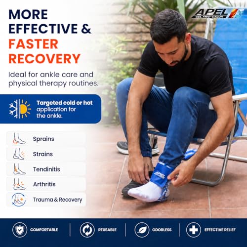 APEL Gel Cold & Hot Ankle Gel Pack, Reusable Wrap, Flexible Compress Relief