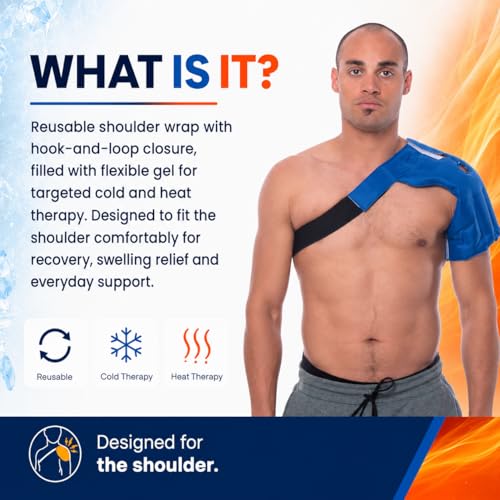 APEL Gel Cold & Hot Shoulder Pack, Reusable Wrap, Flexible Pain Compress