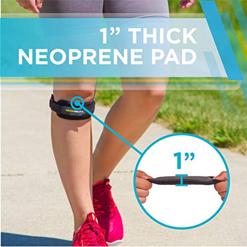BraceAbility Patellar Tendon Support Strap - Knee Stabilizer Brace with Adjustable Band for Patella Tendonitis, Osgood Schlatter, Soccer, Basketball, Running, Jumper's Knee, Tennis, Volleyball (L) - size: Large