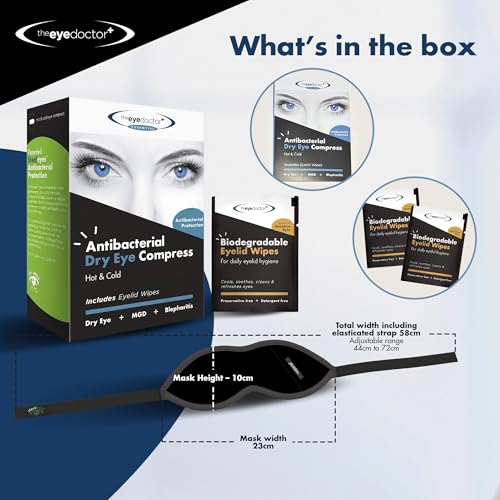 The Eye Doctor Hot Compress for Eye - Helps Dry Eye & Blepharitis - Reusable Eye Mask - Heated Eye Mask for Dry Eyes - Warm Compress for Dry Eyes - Heated Eye Mask for Stye - style: Hot & Cold Compress