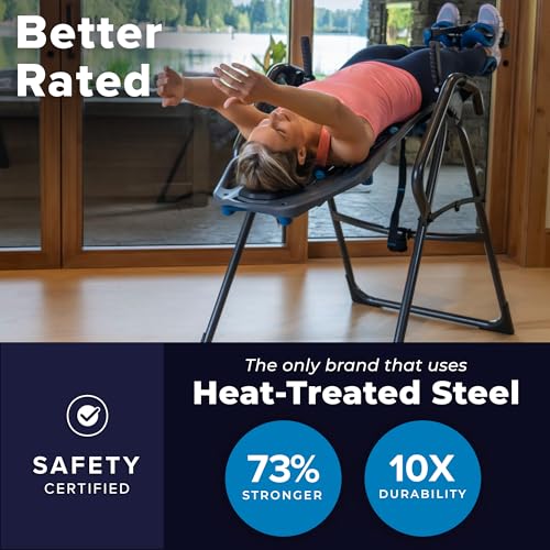 Teeter FitSpine X3 Inversion Table w/ Accessories for Back Pain Relief, Deluxe Easy-Reach Ankle Lock, FDA Registered, UL Safety Certified, 300 lb Capacity, Designed & Patented in USA