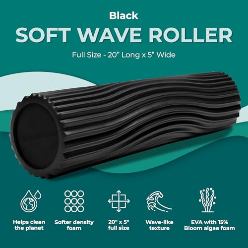 Oceanfoam Soft Tidal Roller - Soft Density Foam Roller for Beginners, Black - color: Black