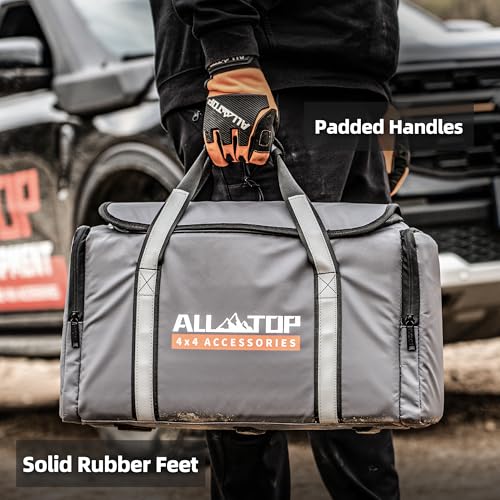 ALL-TOP Recovery Pack Bag, Water-Resist Tool Organizer for Offroad Gear & Overland Equipment, Standing Zippered Waterproof Storage Tote, Gray Empty - color: Gray, Recovery Bag