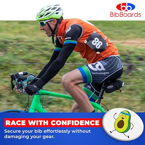 BibBoards bibSNAPS Race Bib Clips, Running Avocado, 4 Pack - color: Running Avocado