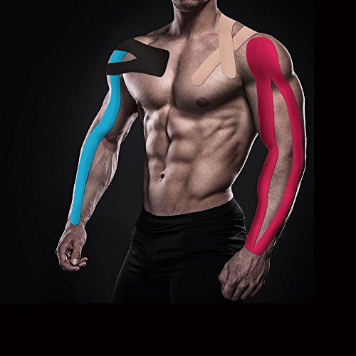 SOON GO Kinesiology Tape, 2IN x 16.4FT Uncut Athletic Tape, Waterproof Breathable Latex-Free, Muscle Recovery & Joint Support, Dark Blue (1/2/5 Rolls) - color: Dark Blue, size: 1 Count (Pack of 1)