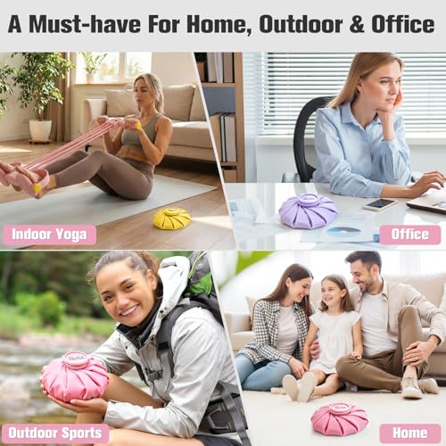 Ice Packs for Injuries Reusable, 3 Sizes, Purple, Yellow, Pink - color: Pink/Yellow/Purple