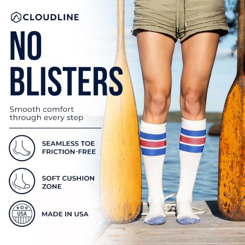 CloudLine - Merino Wool Graduated Compression Socks for Men and Women - Ultralight, Moisture Wicking, Made in USA - 1 Pair - color: White, size: Medium