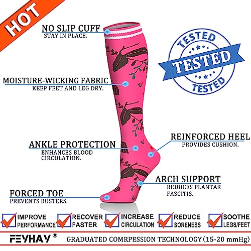 FEYHAY Copper Compression Socks (8 Pairs) 15-20 mmHg Circulation is Best Athletic & Daily for Men & Women, Running, Climbing - color: 09 Colour Mixture, size: Small-Medium