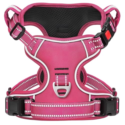 HEELE Dog Harness, Neck Release, No Pull Front Clip Vest, Reflective Rosy S - color: Lock Rosy, size: S (Pack of 1)