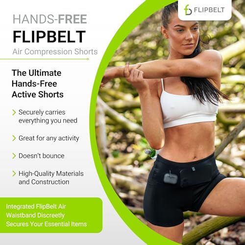 FlipBelt Women's Air Compression Shorts 3 Inch - Black - XL