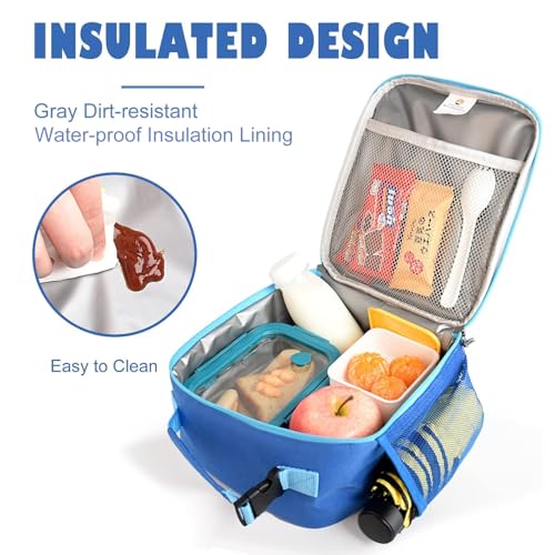 CaCTOUR Lunch Box Kids,Premium Insulated Lunchbox for Girls Boys,Soft Mini Cooler Bag Back to School Thermal Reusable Lunch Bag for Work School Picnic (Blue) - color: Blue