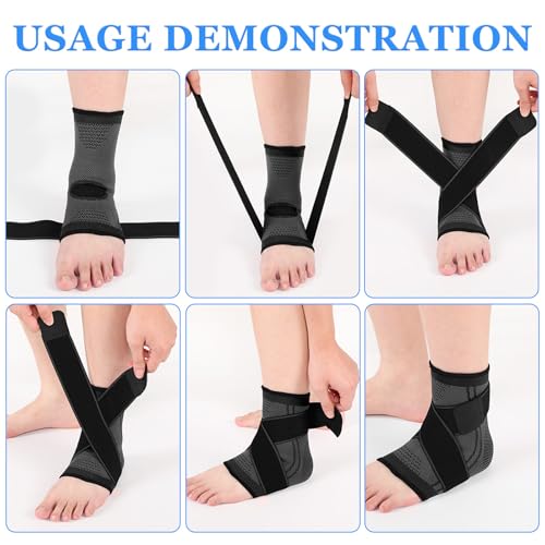 Youth Ankle Support Sleeve with Arch Support, Heel & Growth Plate Stabilizer Sleeve, Breathable Compression Brace for Sports Activities (Black, M) - size: M