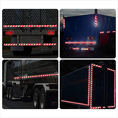 Reflective Tape, Waterproof Self Adhesive Dot Safety Reflector - color: Red White, size: 2 Inch x 32.8 Feet