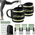 VITEVER Ankle Resistance Bands with Cuffs for Women, Leg Glute and Booty Workout Equipment for Home Gym, Pilates Equipment, Ankle Weights with Green Resistance Bands for Kickbacks Hip Fitness Training