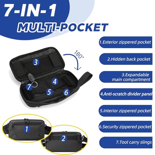 Crossbody Fanny Pack - 1.5L Small Sling Bag Water Resistant Handled Pouch with Adjustable Strap & D Ring for Travel Running Hiking EDC,Green - color: Green