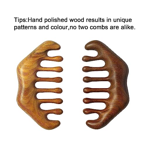 OULIGET Massage Wooden Comb,Wide Tooth Hair Comb, Scraping Scalp Massage - style: Wooden Comb