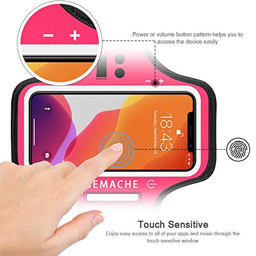 Running Armband for iPhone 17 16 15 14 13 12 Pro (Rosy) - color: Rosy