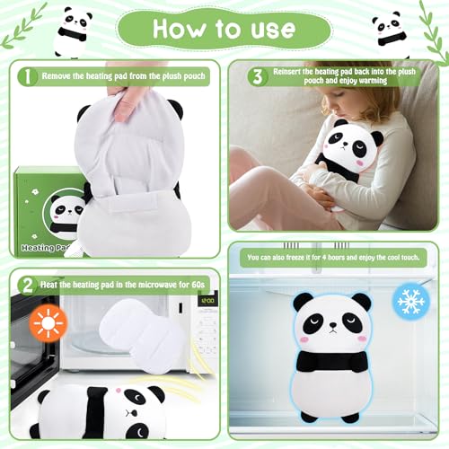 Panda Microwavable Heating Pad for Period Pain Relief Panda Heating Pad - style: White Panda