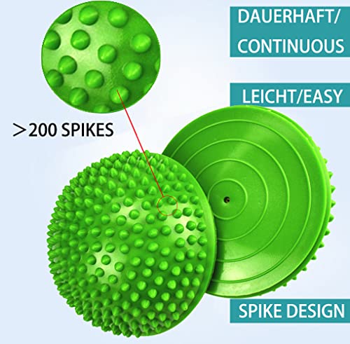 2PCS Hedgehog Balance Pods, Half Ball Balance Trainer with Pump - color: Green