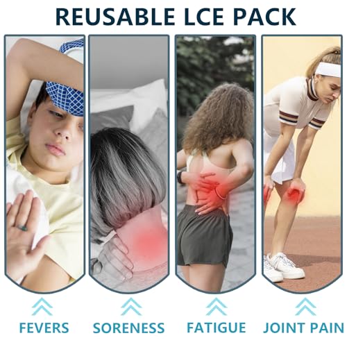 Ice Bags for Injuries, Classic No-Leak Elastic Breathable Ice Pack, Cold and Heat Treatment Ice Bag, Can Relieve Headaches, Migraines, Sports Injuries Swelling Pain, 3 Sizes (6"/9"/11") (4 Sets) - size: 6"/9"/11"