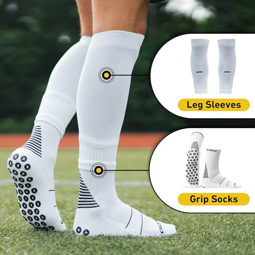 Maestro Leg Sleeves - Calf Compression Sleeves for Men & Boys - color: White, size: Large
