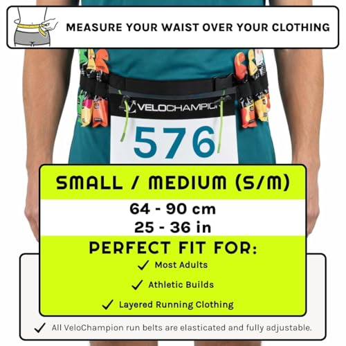 VeloChampion Triathlon Race Number Running Gel Belt, 2 Toggles, 1 Pack - style: 2 Toggle Belt