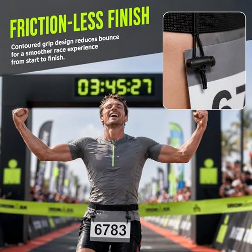 BRBASAP Race Belt Adjustable Lightweight Bib Holder Running Strap Comfortable Triathlon Number Carrier For Marathon Cycling Jogging Racing Events Adults