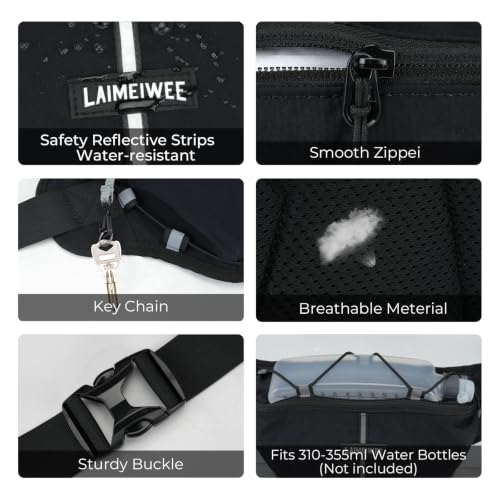 2L Fanny Pack for Women Men, Anti‑theft Waist Bag with RFID Blocking - color: Black