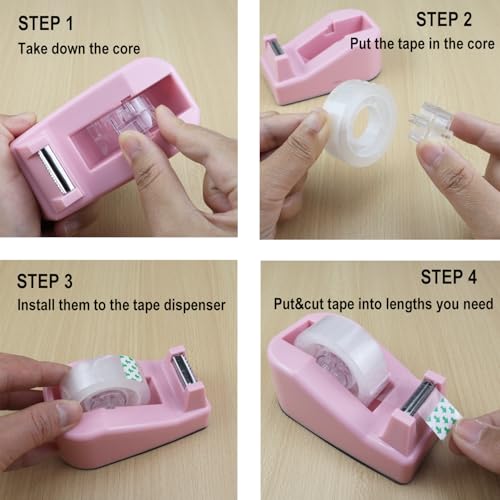 1Pcs Desktop Tape Dispenser,Adhesive Roll Holder with Weighted Nonskid Base,Office Tape Dispensers for School, Office and Home (Green) - color: Green