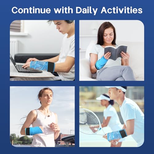 Wrist Ice Pack Wrap for Carpal Tunnel, Gel Ice Packs for Injuries Reusable - color: Blue