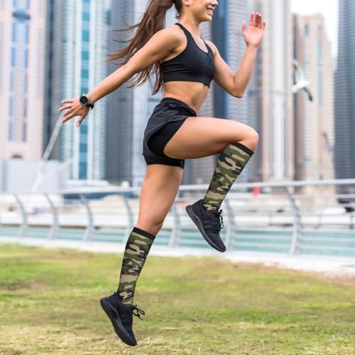 Crazy Fun Compression Socks, Unisex Knee High Support Socks - color: Camouflage