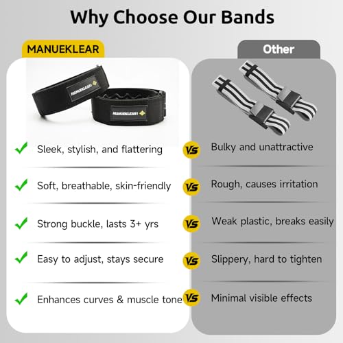 MANUEKLEAR Non-Slip Blood Flow Restriction Bands, BFR Booty Bands for Women - color: Black