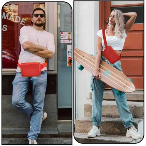Amazerbst Belt Bag, Fanny Pack, Everywhere Belt Bag,40 Inch Adjustable Strap, for Women and Men,Waterproof - color: Orange