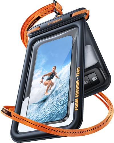 TORRAS IP68 Waterproof Phone Pouch Floating with Double Space 7.0", Black - color: Black