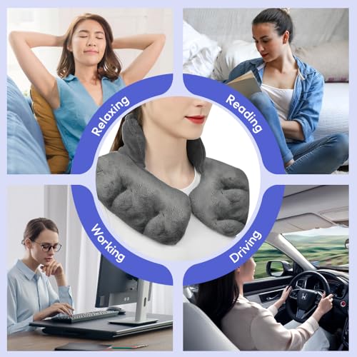 Microwavable Heat Pad for Neck and Shoulders, Warm Compress Wrap, Grey - color: Heat Pad06 -Grey