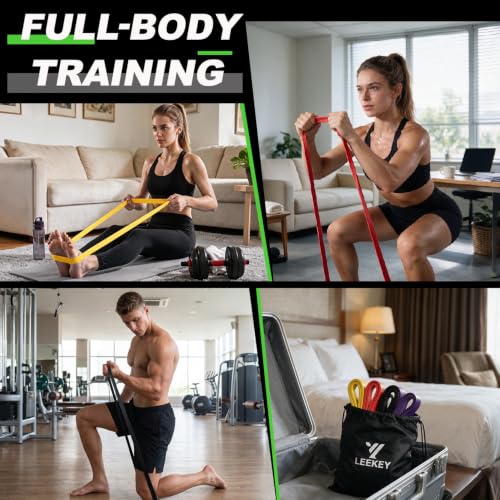 LEEKEY Resistance Bands Set for Pull Up Assistance & Exercise - color: Yellow Multicolor