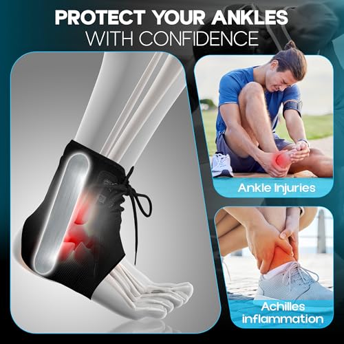 Ankle Brace lace up Stabilizers Adjustable Ankle Support for Sports Protect, Sprained Ankle, Ligament Damage, Injury Recovery - size: Large
