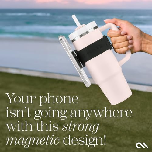 Case-Mate Magnetic Phone Holder Strap for Water Bottles & Tumblers - Black