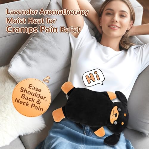 Microwave Heating Pad for Pain Relief, 16" x 11" Microwavable Heating Pads for Cramps, Back Pain, Neck Shoulder, Muscles, Knee, Joints, Natural Heat Pack Moist Heat, Rottweiler - size: Rottweiler