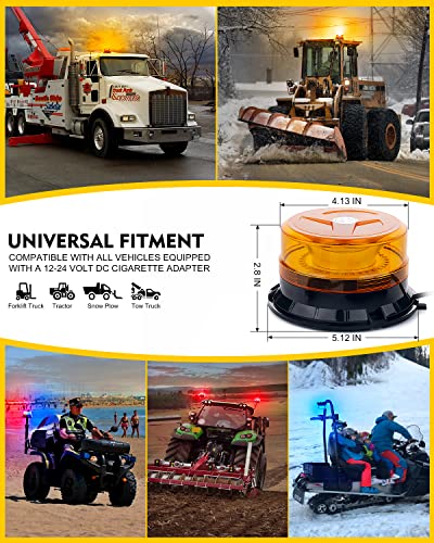 LUMENIX Amber LED Rooftop Warning Beacon Strobe Light for Trucks - color: Amber