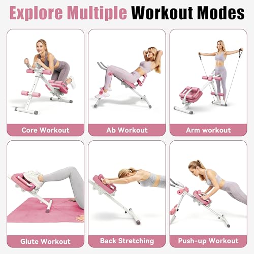 EPHESPORT 2-in-1 Crunch & Sit-Up Ab Machine with Knee & Back Protection
